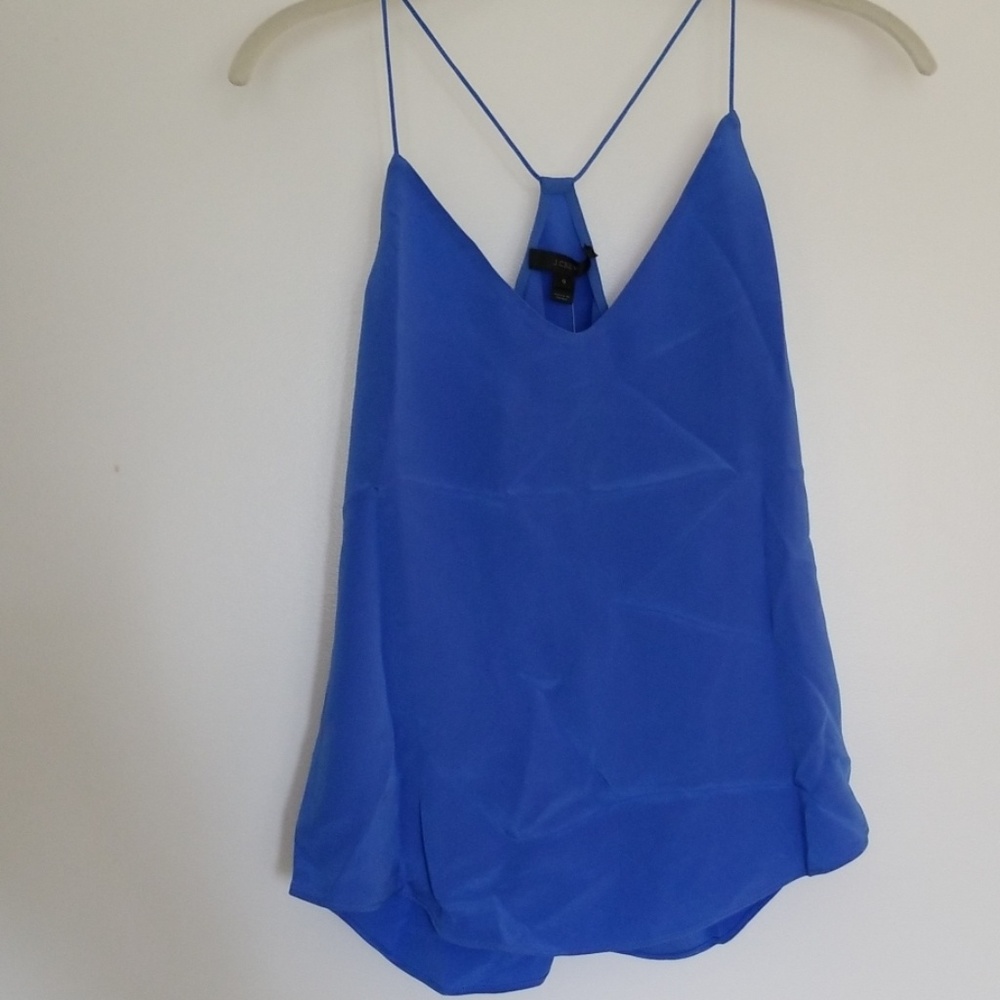 J.Crew Carrie Silk Camisole Blue Size 0 NWT